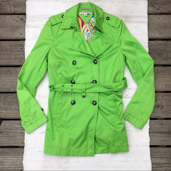 neon green tommy hilfiger coat